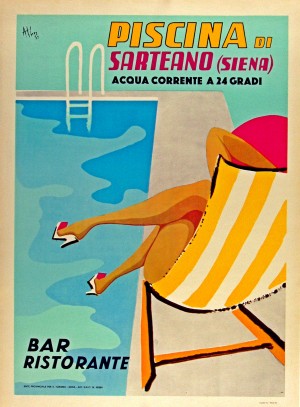 Piscina di Sarteano vintage poster